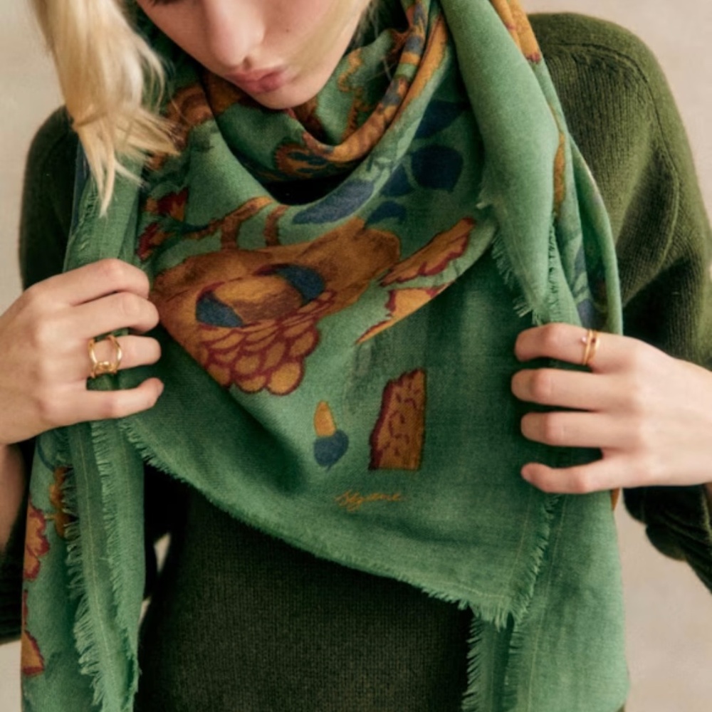 ISO Sezane Pio Scarf Sea Green